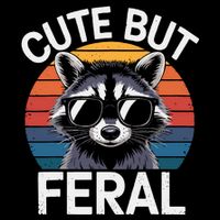 Racoon Cute But Feral Humor Teen Funny Bucket Hat