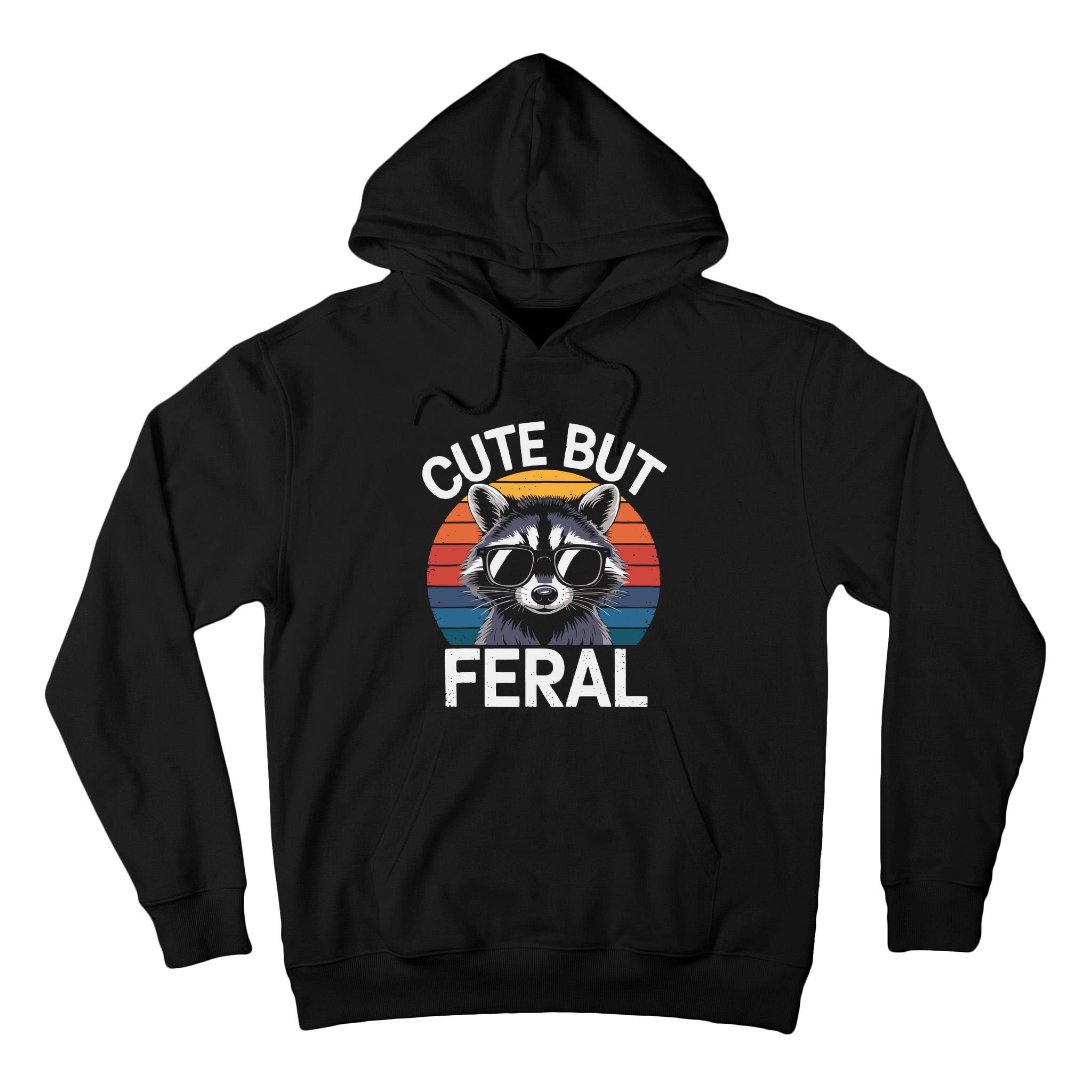 Racoon Cute But Feral Humor Teen Funny Tall Hoodie