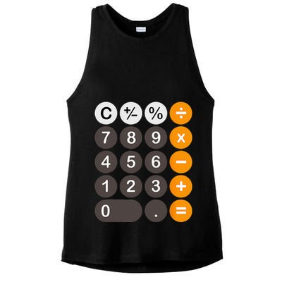 Retro Calculator Buttons Simple Halloween Costume Ladies PosiCharge Tri-Blend Wicking Tank