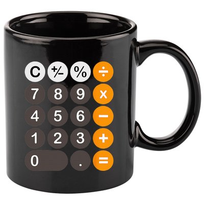 Retro Calculator Buttons Simple Halloween Costume 11oz C Handle Ceramic Mug