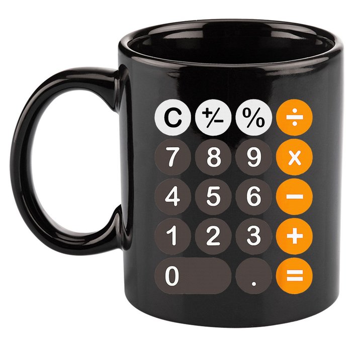 Retro Calculator Buttons Simple Halloween Costume 11oz C Handle Ceramic Mug
