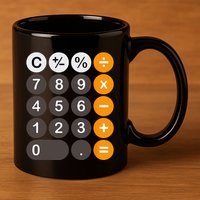 Retro Calculator Buttons Simple Halloween Costume 11oz C Handle Ceramic Mug