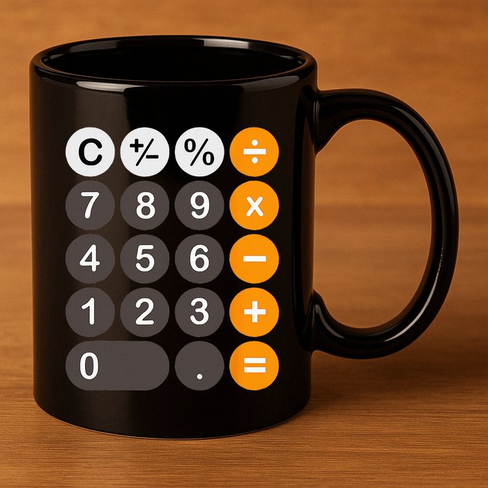 Retro Calculator Buttons Simple Halloween Costume 11oz C Handle Ceramic Mug