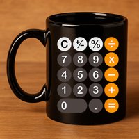 Retro Calculator Buttons Simple Halloween Costume 11oz C Handle Ceramic Mug