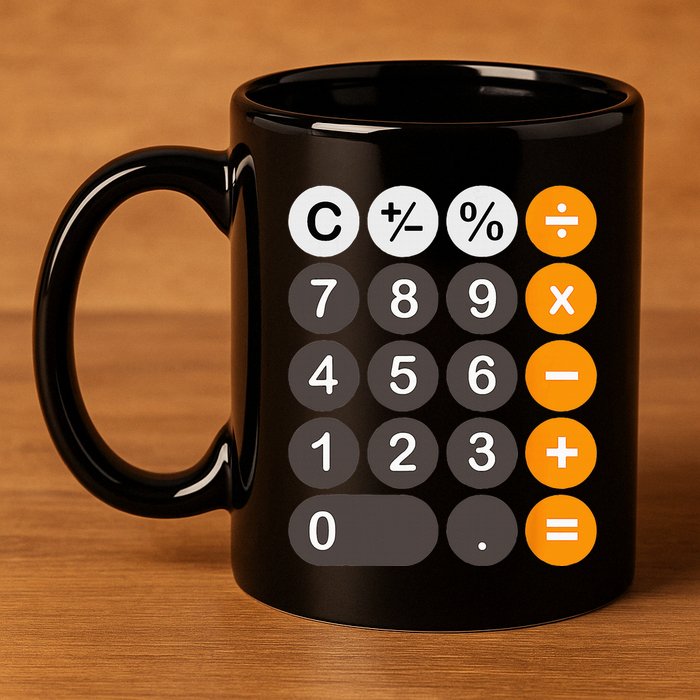 Retro Calculator Buttons Simple Halloween Costume 11oz C Handle Ceramic Mug