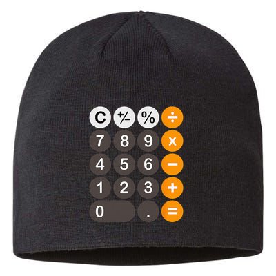 Retro Calculator Buttons Simple Halloween Costume Sustainable Beanie