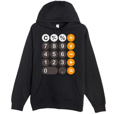 Retro Calculator Buttons Simple Halloween Costume Premium Pullover Hoodie