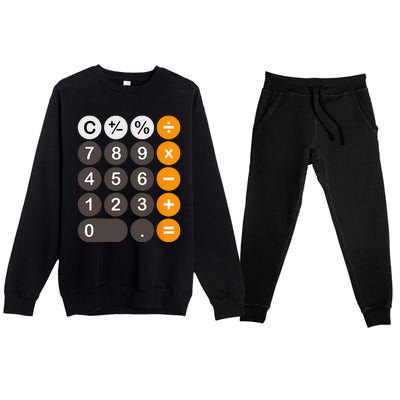 Retro Calculator Buttons Simple Halloween Costume Premium Crewneck Sweatsuit Set