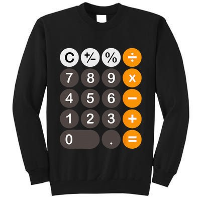 Retro Calculator Buttons Simple Halloween Costume Tall Sweatshirt