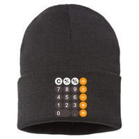 Retro Calculator Buttons Simple Halloween Costume Sustainable Knit Beanie