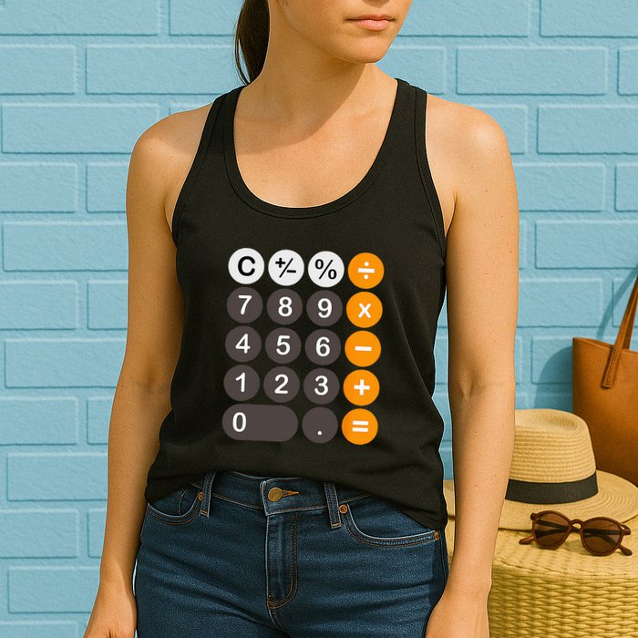 Retro Calculator Buttons Simple Halloween Costume Womens Tank Top