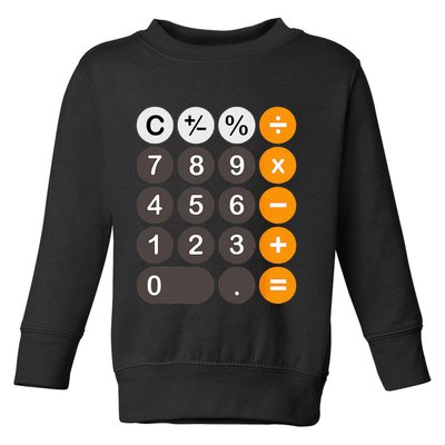 Retro Calculator Buttons Simple Halloween Costume Toddler Sweatshirt
