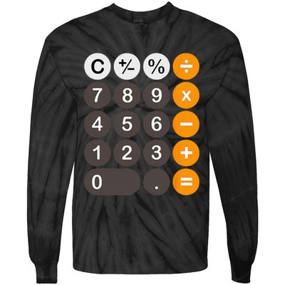 Retro Calculator Buttons Simple Halloween Costume Tie-Dye Long Sleeve Shirt