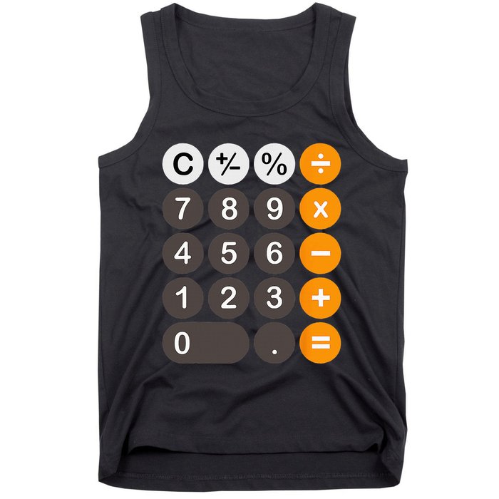 Retro Calculator Buttons Simple Halloween Costume Tank Top