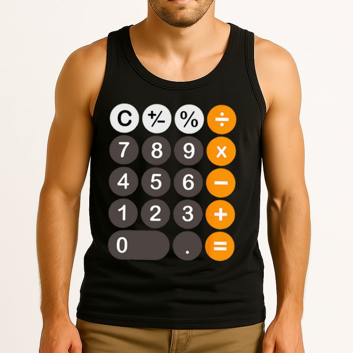 Retro Calculator Buttons Simple Halloween Costume Tank Top