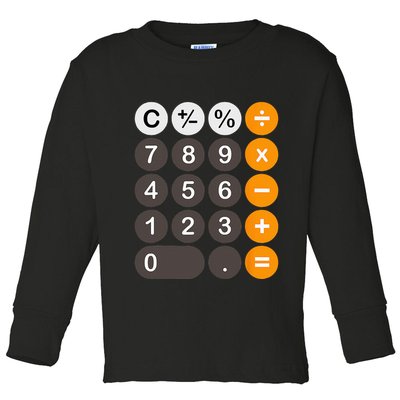 Retro Calculator Buttons Simple Halloween Costume Toddler Long Sleeve Shirt