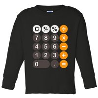 Retro Calculator Buttons Simple Halloween Costume Toddler Long Sleeve Shirt