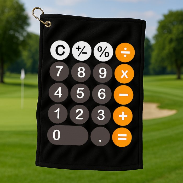 Retro Calculator Buttons Simple Halloween Costume Golf Towel
