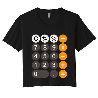 Retro Calculator Buttons Simple Halloween Costume Crop Top