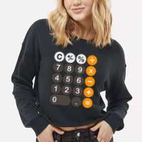 Retro Calculator Buttons Simple Halloween Costume Cropped Pullover Crew