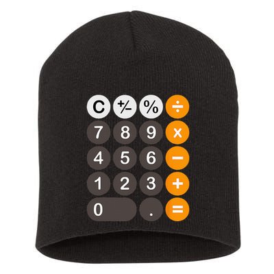 Retro Calculator Buttons Simple Halloween Costume Short Acrylic Beanie