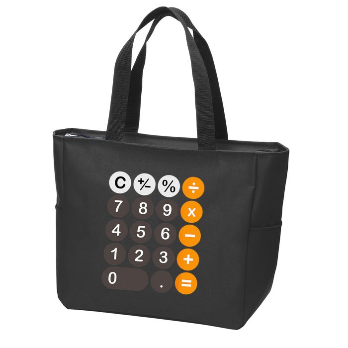 Retro Calculator Buttons Simple Halloween Costume Zip Tote Bag