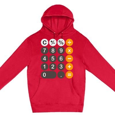 Retro Calculator Buttons Simple Halloween Costume Premium Pullover Hoodie