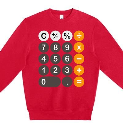 Retro Calculator Buttons Simple Halloween Costume Premium Crewneck Sweatshirt