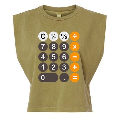 Retro Calculator Buttons Simple Halloween Costume Garment-Dyed Women's Muscle Tee