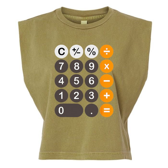 Retro Calculator Buttons Simple Halloween Costume Garment-Dyed Women's Muscle Tee