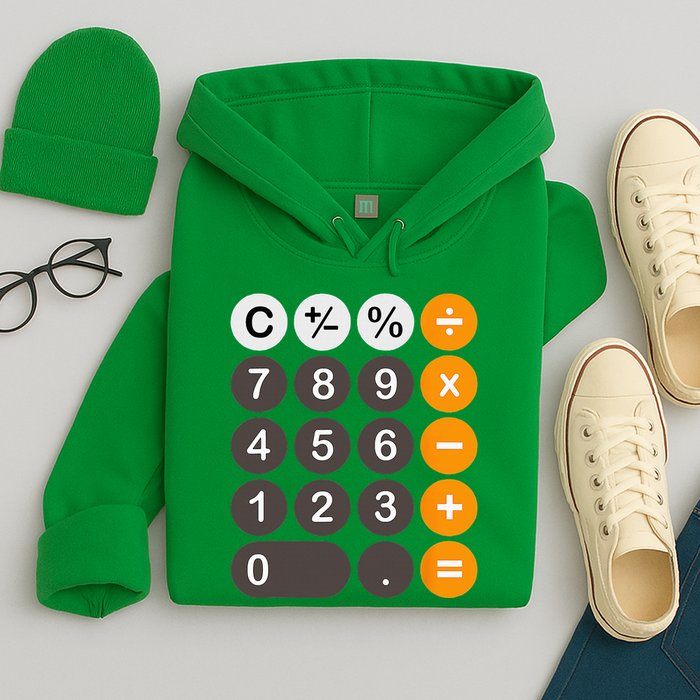 Retro Calculator Buttons Simple Halloween Costume Hoodie
