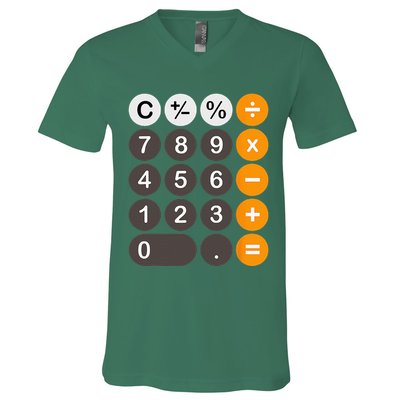 Retro Calculator Buttons Simple Halloween Costume V-Neck T-Shirt