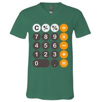 Retro Calculator Buttons Simple Halloween Costume V-Neck T-Shirt