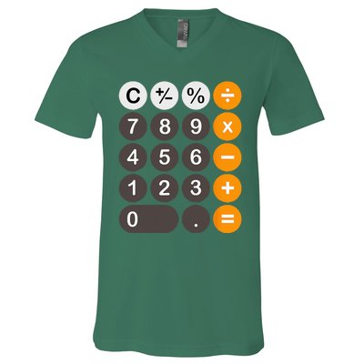 Retro Calculator Buttons Simple Halloween Costume V-Neck T-Shirt