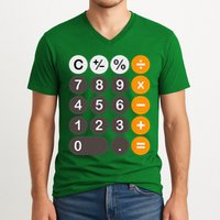 Retro Calculator Buttons Simple Halloween Costume V-Neck T-Shirt