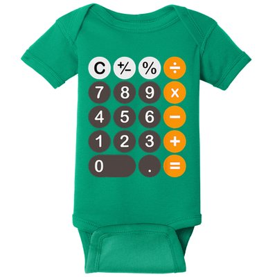 Retro Calculator Buttons Simple Halloween Costume Baby Bodysuit