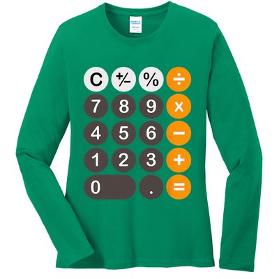 Retro Calculator Buttons Simple Halloween Costume Ladies Long Sleeve Shirt