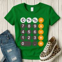 Retro Calculator Buttons Simple Halloween Costume Womens T-Shirt