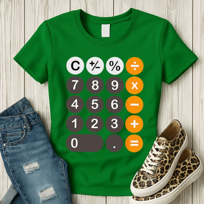 Retro Calculator Buttons Simple Halloween Costume Womens T-Shirt
