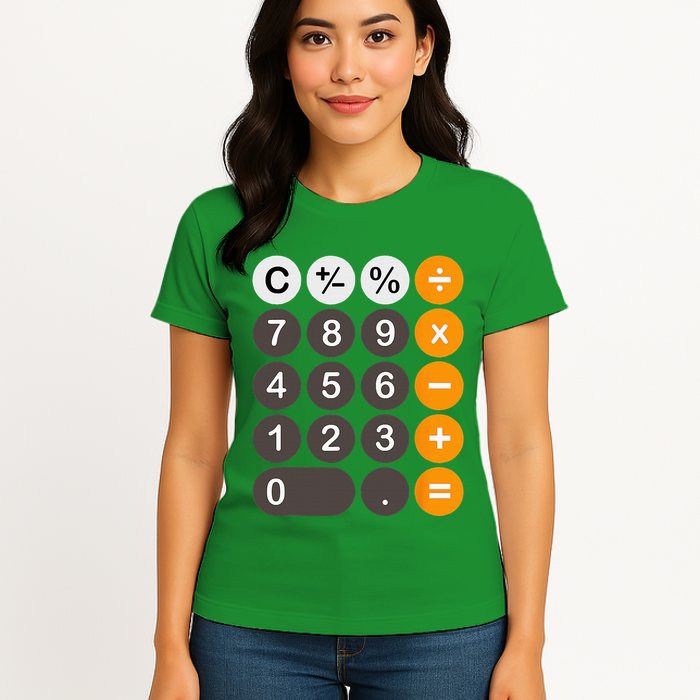 Retro Calculator Buttons Simple Halloween Costume Womens T-Shirt