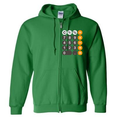 Retro Calculator Buttons Simple Halloween Costume Full Zip Hoodie