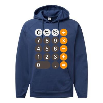 Retro Calculator Buttons Simple Halloween Costume Performance Fleece Hoodie