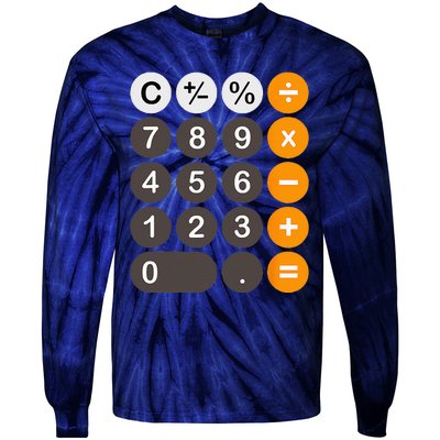 Retro Calculator Buttons Simple Halloween Costume Tie-Dye Long Sleeve Shirt