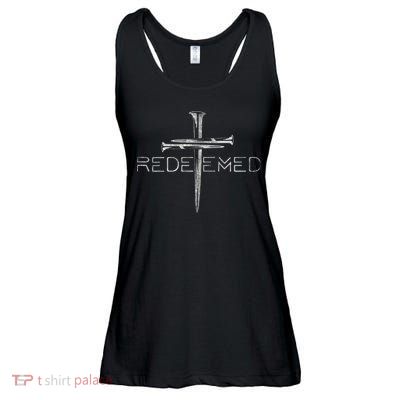 Redeemed Christian Bible Verse Cross Follower Christian Ladies Essential Flowy Tank