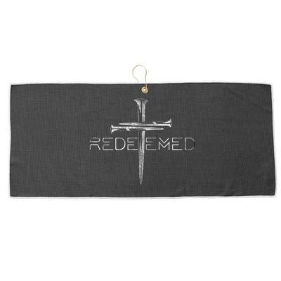 Redeemed Christian Bible Verse Cross Follower Christian Large Microfiber Waffle Golf Towel