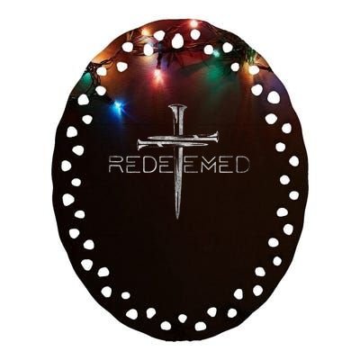 Redeemed Christian Bible Verse Cross Follower Christian Ceramic Oval Ornament