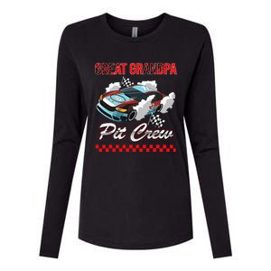 Race Car Birthday Party Racing Family Great Grandpa Pit Crew Womens Cotton Relaxed Long Sleeve T-Shirt