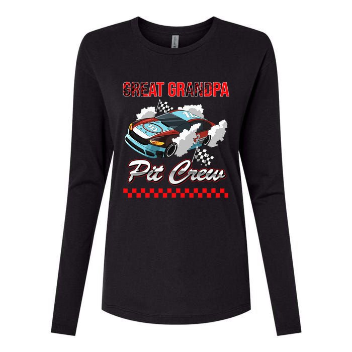 Race Car Birthday Party Racing Family Great Grandpa Pit Crew Womens Cotton Relaxed Long Sleeve T-Shirt