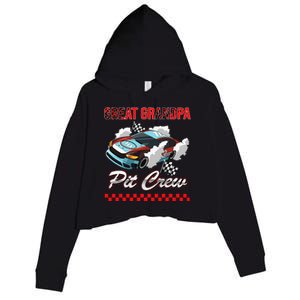 Race Car Birthday Party Racing Family Great Grandpa Pit Crew Crop Fleece Hoodie