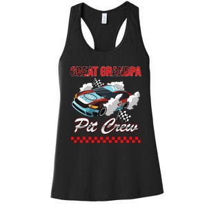 Race Car Birthday Party Racing Family Great Grandpa Pit Crew Women's Racerback Tank